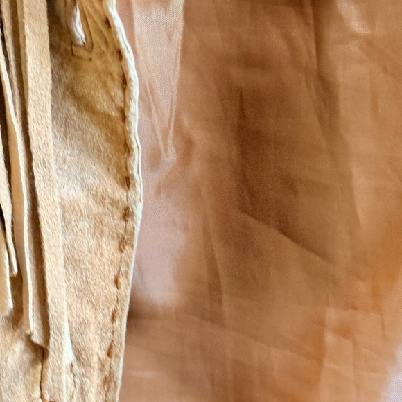 Chico’s Leather Fringed Western Jacket.Pockets. 0.see pictures.small marks back - Picture 5 of 11